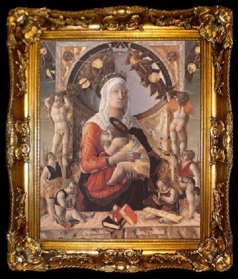 framed  Marco Zoppo The Virgin and Child Surrounded by Eight Angels (mk05), ta009-2